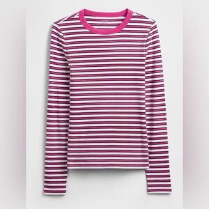 Gap Ribbed Stripe Crewneck T-Shirt